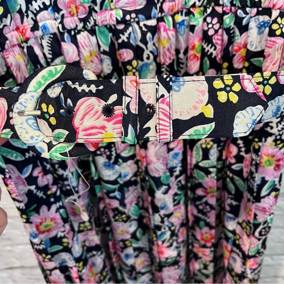 Vintage Talbots Size 10 Floral Print Button Up Belted Short Sleeve Maxi Dress - Picture 10 of 12